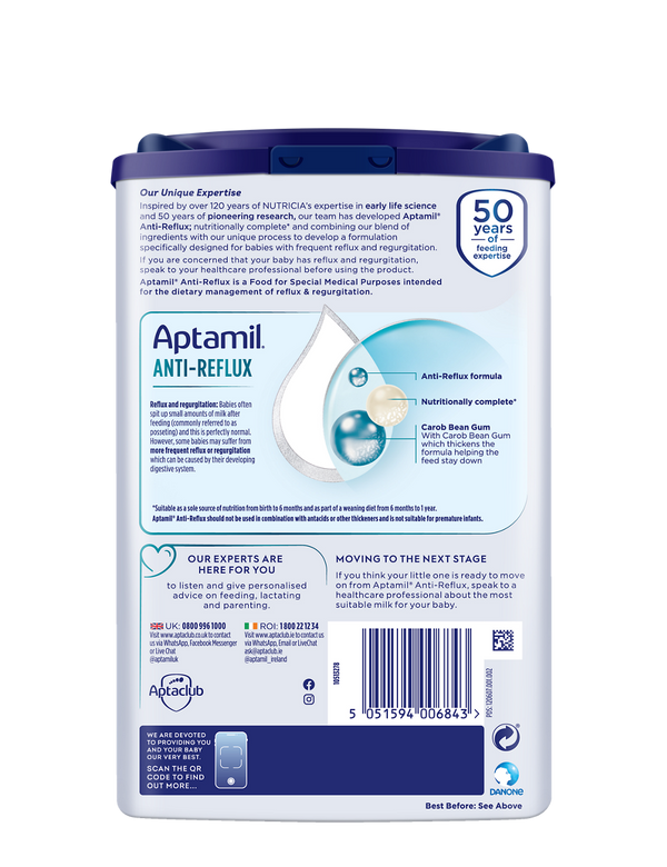 Aptamil Anti-Reflux Formula – From Birth to 12 Months, 800g