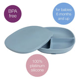 b.box Silicone Suction Plate with Lid – Ocean Blue | 6M+