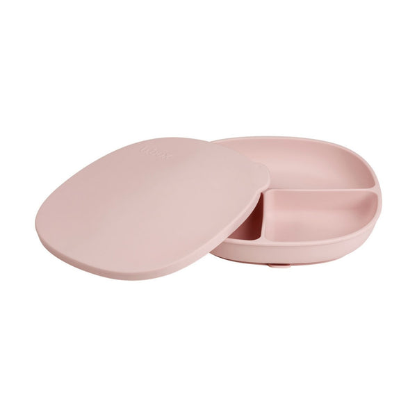 b.box Silicone Suction Plate with Lid – Blush Pink