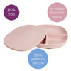 B Box Silicone Plate Pink Lid With Suction Base - Blush Pink