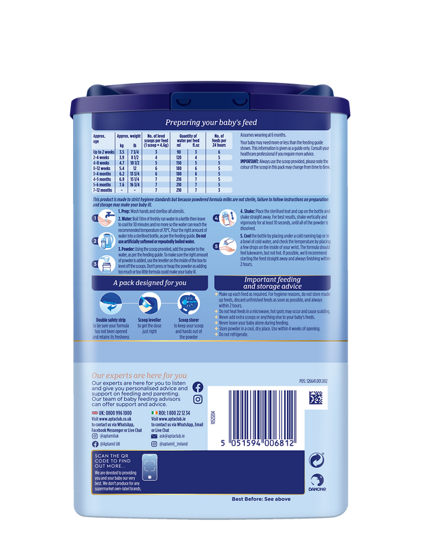 Aptamil First Infant Milk Stage 1 – From Birth, 800g