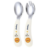 Hopop Stainless Steel Spoon & Fork Set with Travel Case White