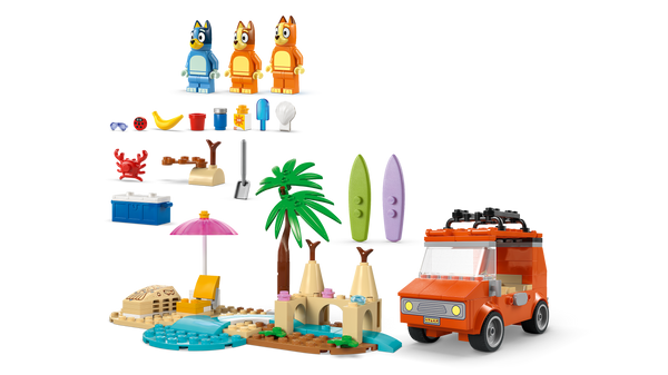 LEGO® Bluey: Bluey’s Beach & Family Car Trip, Preschool Toy Building Kit 11202 -4+