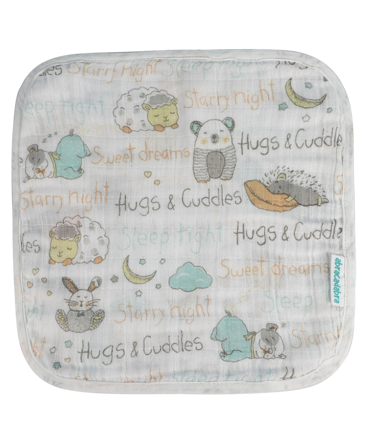 Abracadabra Muslin Baby Wipes – Sleepy Friends, Pack of 3