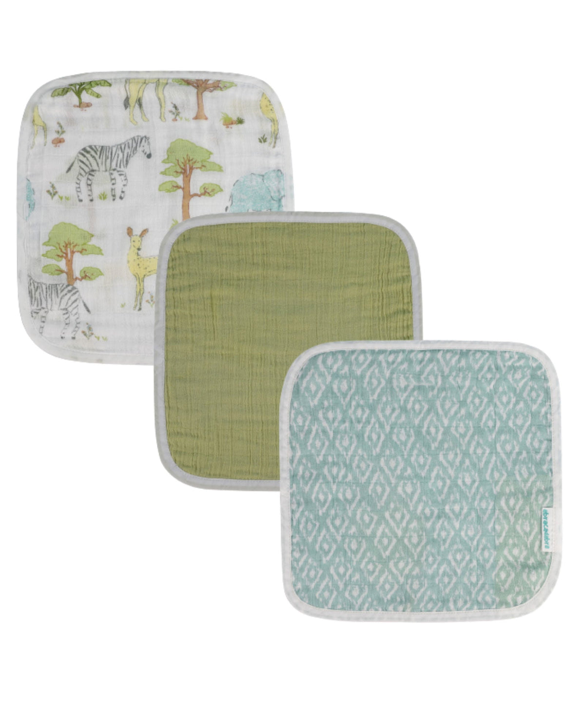 Abracadabra 100% Cotton Muslin Baby Wipes – Savanna, Pack of 3