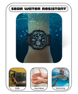 Spiky Eva6 Analog & Digital Sporty Watch - Black