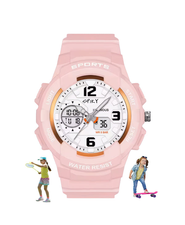 Spiky Eva6 Analog & Digital Sporty Watch - Pink