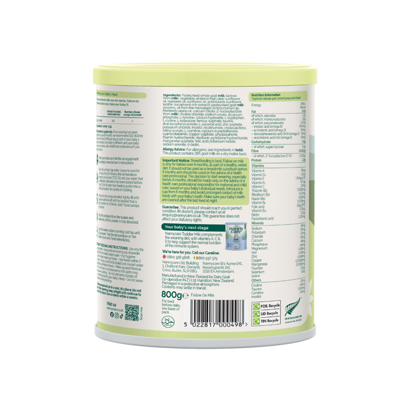 Nannycare Follow On Goat Milk Formula Stage 2 800g