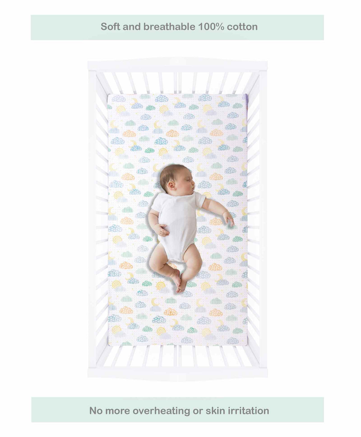 Abracadabra Cotton Cot Flat Sheets Set of 2 – Lost in Clouds
