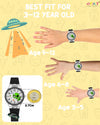 Spiky 3D Spaceship Cartoon Analog Light Watch 2–12Y – Black