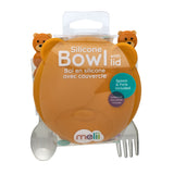 Melii Silicone Bowl with Lid & Utensils - Bear Brown