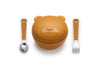 Melii Silicone Bowl with Lid & Utensils - Bear Brown