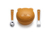 Melii Silicone Bowl with Lid & Utensils - Bear Brown