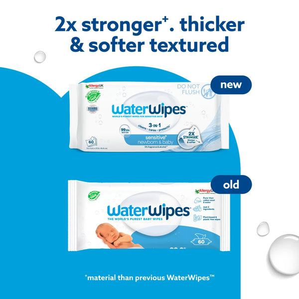 Waterwipes Biodegradable 3 In 1 Senstive Plus Baby Wipes Pack Of 60