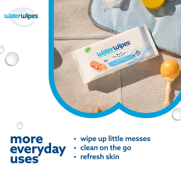 Waterwipes Biodegradable 3 In 1 Senstive Plus Baby Wipes Pack Of 60