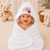 Babiano Sleeping Teddy Hooded Baby Towel – White