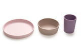 Melii 3 Piece Silicone Meal Set 6M+ – Pink Purple Grey