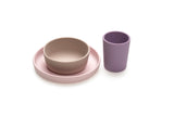 Melii 3 Piece Silicone Meal Set 6M+ – Pink Purple Grey