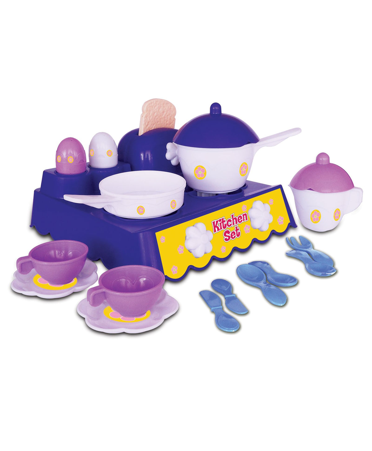 Giggles Pretend Play Kitchen Set 27-Piece – Multicolor