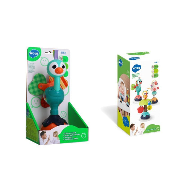 Hola Peacock Highchair Toy With Suction 12 x 12 x 21 cm Multicolor