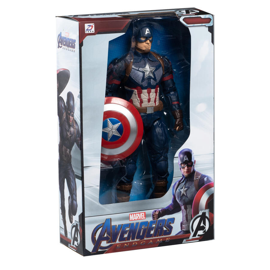 ZD Toys Marvel Avengers Endgame Captain America Action Figure 14 Inch Multicolor