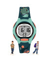 Spiky Eva18 Printed Strap Round Sports Digital Watch 3–14Y Green
