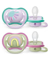 Philips Avent Ultra Air Soother 0–6 Months – Green & Purple | Pack of 2
