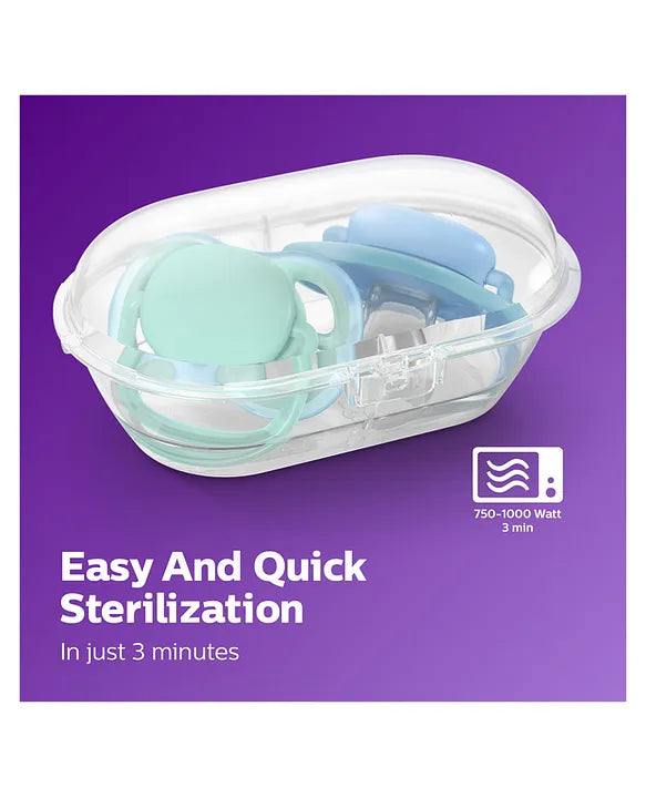 Philips Avent Ultra Air Soother 0–6 Months – Green & Purple | Pack of 2