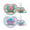 Philips Avent Ultra Air Soother 6-18Months - Green Purple (Pack Of 2)