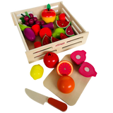 Open Ended Wooden Cutting Set - Fruits & Veggies