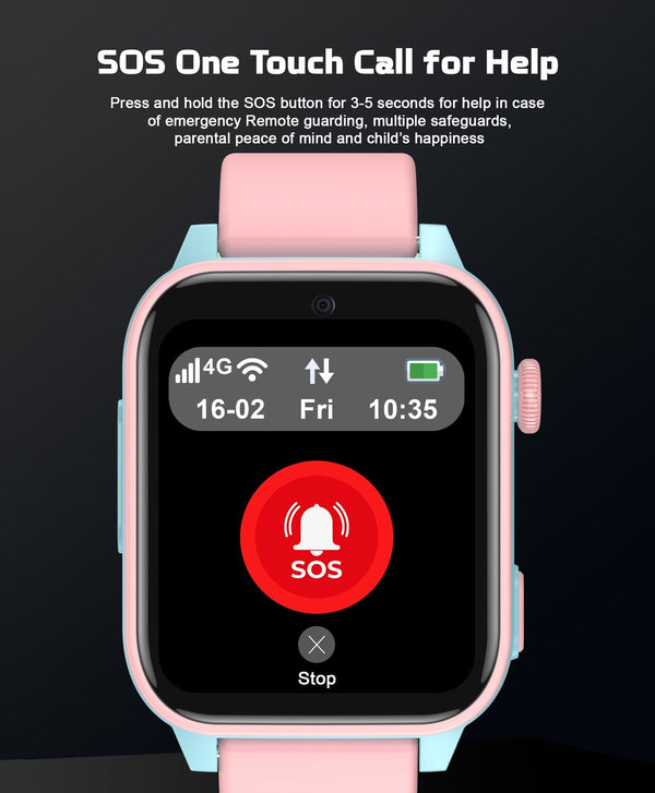 Spiky GNOME 4g Video & Voice Calling Smartwatch with - Pink