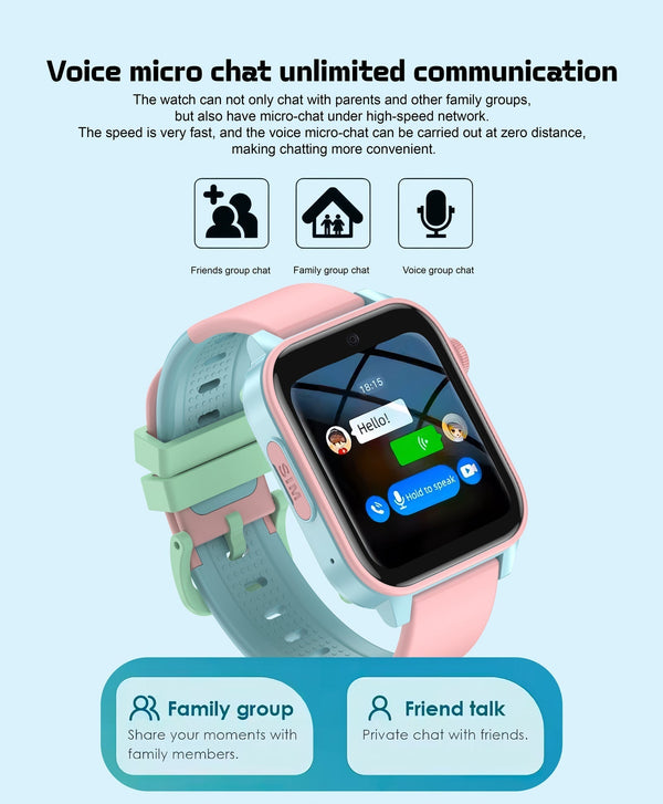 Spiky GNOME 4g Video & Voice Calling Smartwatch with - Pink