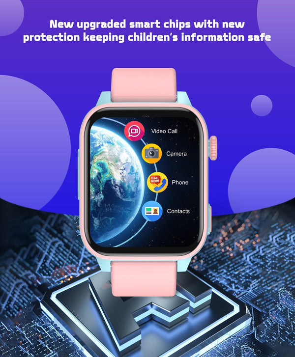 Spiky GNOME 4g Video & Voice Calling Smartwatch with - Pink