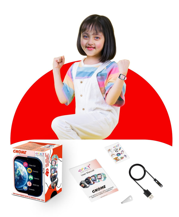 Spiky GNOME 4g Video & Voice Calling Smartwatch with - Pink