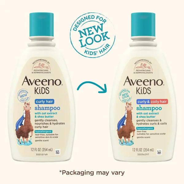 Aveeno Kids Curly Hair Shampoo With Oat Extract & Shea Butter - 354Ml