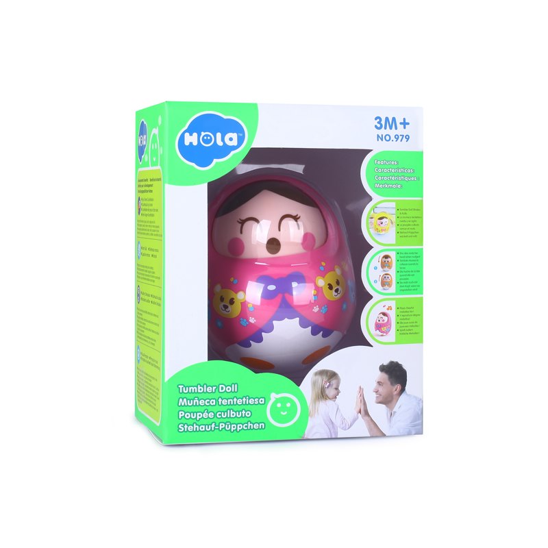 Hola Roly Poly Tumbler Doll 9 x 9 x 11 cm Assorted Colors
