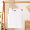 Hopop Round Neck Sleeveless Cotton Vest - White
