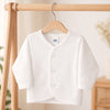 Hopop Front Open Full Sleeves Cotton Vest - White