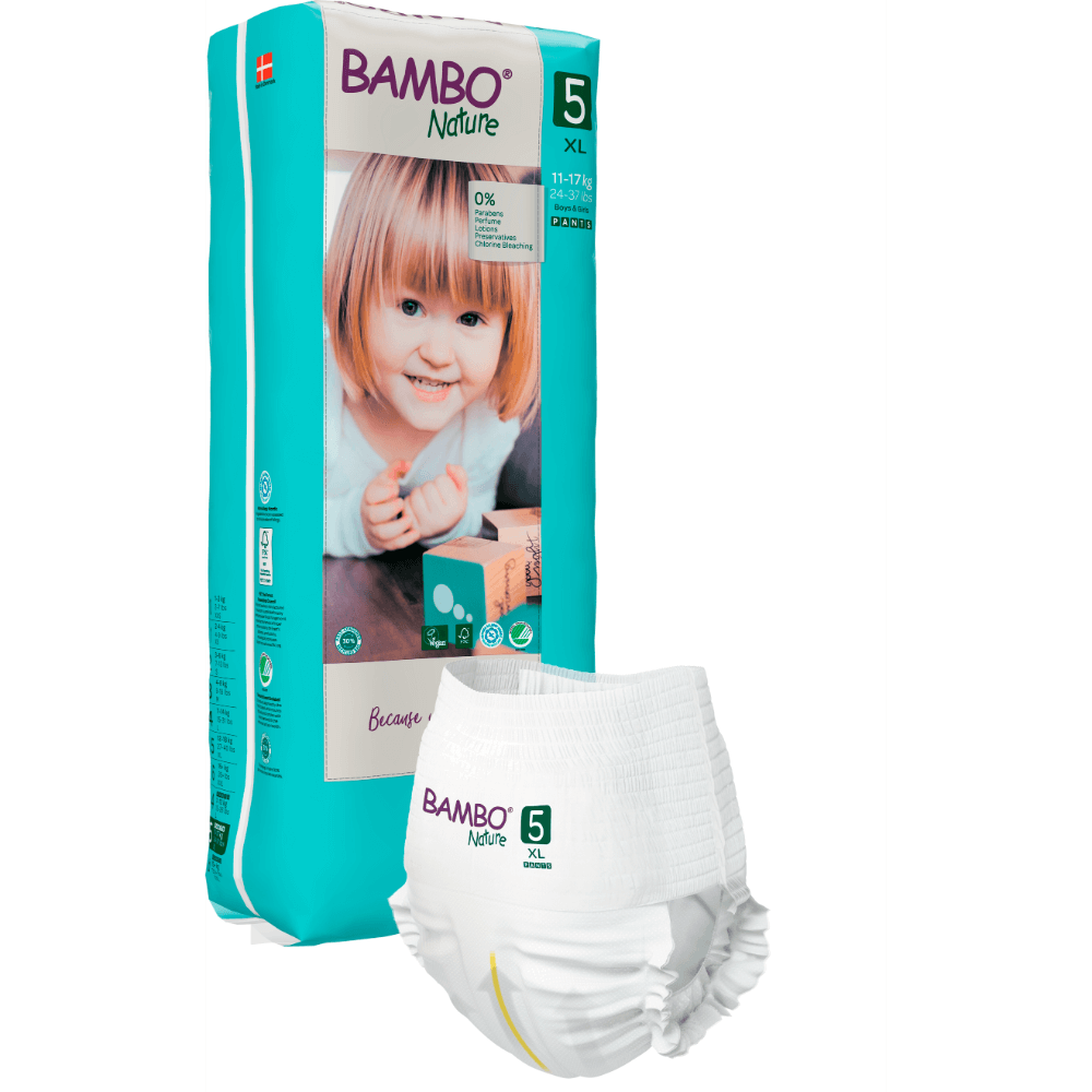 Bambo Nature Pants Diapers Size 5 XL 11–17 kg – 38 Count