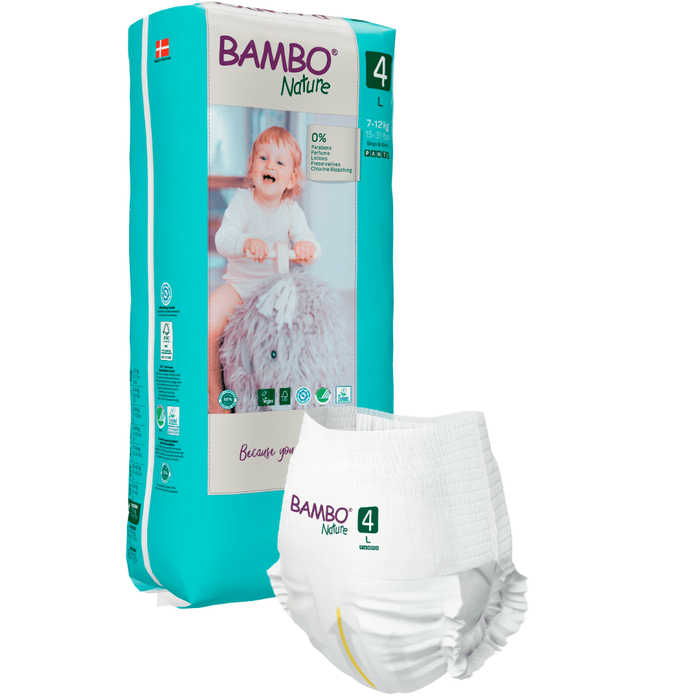 Bambo Nature Premium Baby Pants Diapers Size 4 Large 7–12 kg – Pack of 40