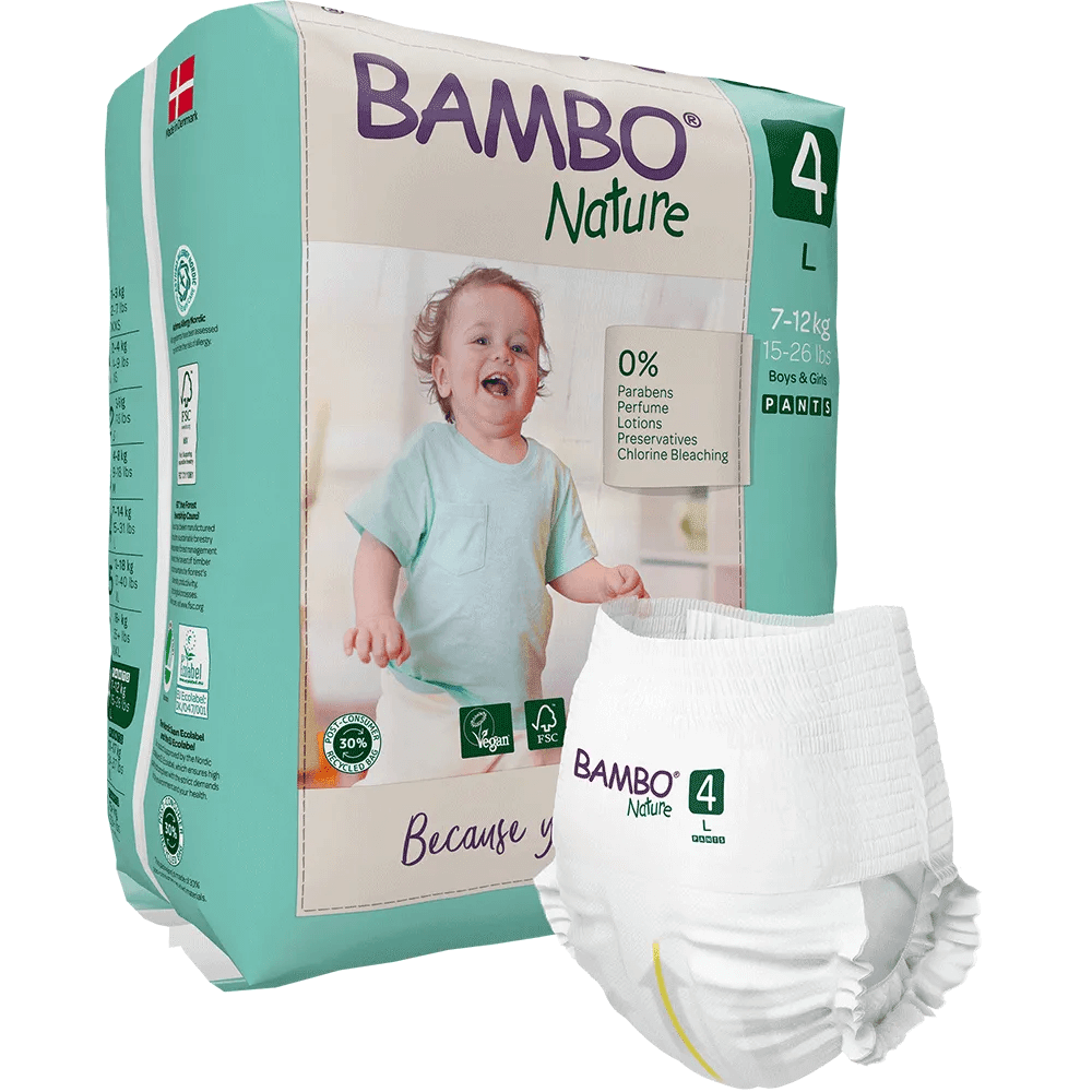 Bambo Nature Baby Pants Diapers Size 4 Large 7–12 kg – 20 Pack