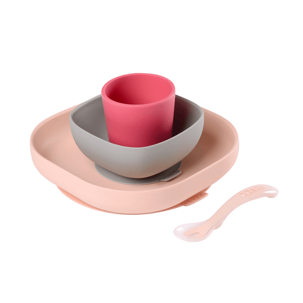 Beaba Silicone Baby Meal Set - Pink