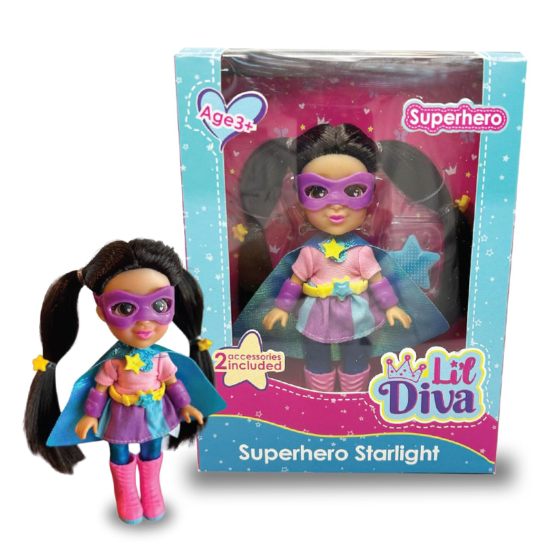 WinMagic Li'l Diva Superhero Starlight - 6" Doll