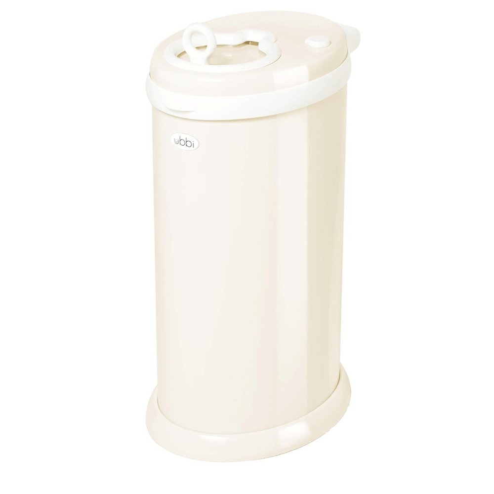 Ubbi Stainless Steel Diaper Pail with Child Safety Lock - Ivory