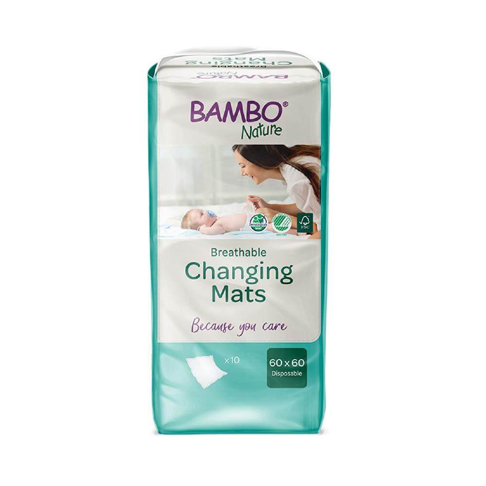 Bambo Nature Disposable Changing Mats 60 × 60 cm – Pack of 10