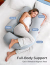 Momcozy U Shaped Cooling Fabric Maternity Body Pillow Full Body – Grey