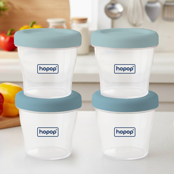 Hopop Baby Multi-Functional Food Storage Containers – Set of 4