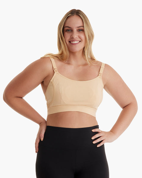 Momcozy YN08 Original Hands-Free Pumping & Nursing Bra Small – Beige
