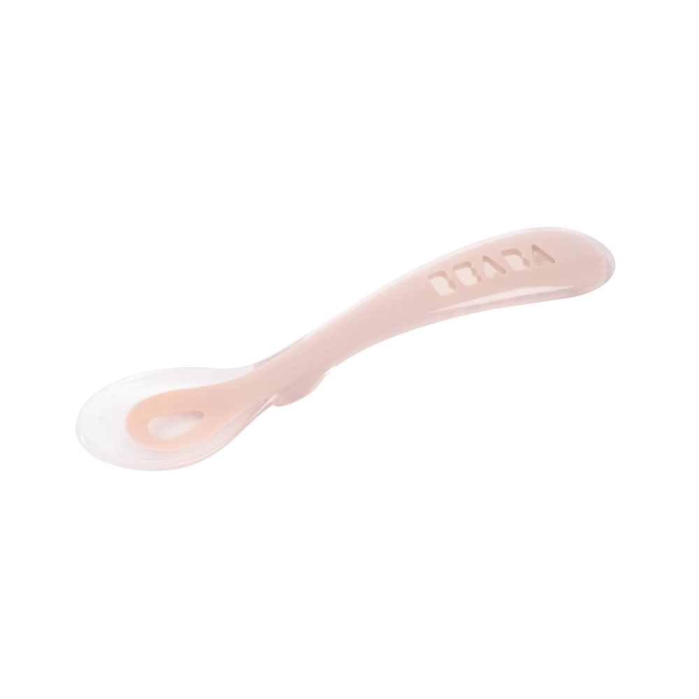 Béaba 2nd Stage Silicone Self-Feeding Spoon – Cotton Candy | 8M+