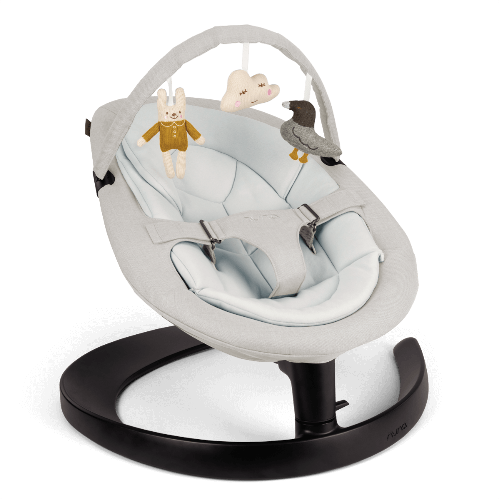 Nuna LEAF Grow Baby-to-Big-Kid Bouncer with Toy Bar – Driftwood